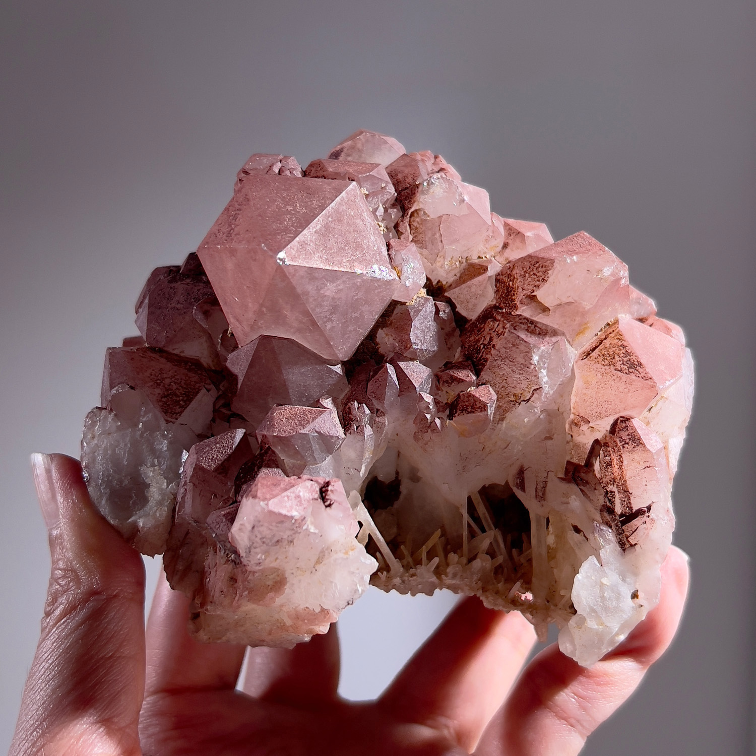 印度喜馬拉雅粉色水晶簇 #風水型 #空間療癒 409g (259-3)