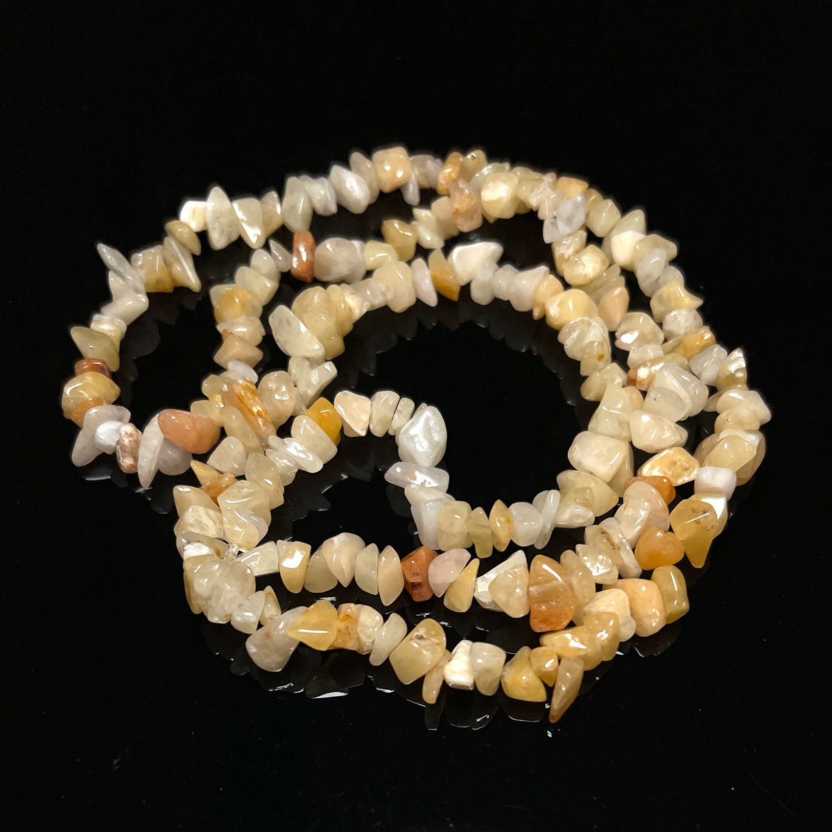 Satyaloka Yellow 阿賽斯特萊精磨碎石串珠項鍊 (65g-25c-5)